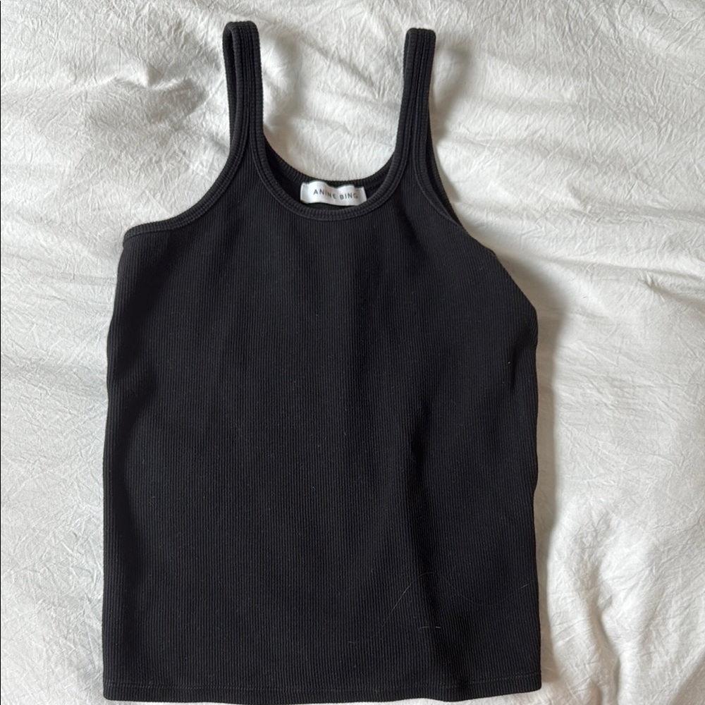 Anime Bing Black Ribbed Tank Top